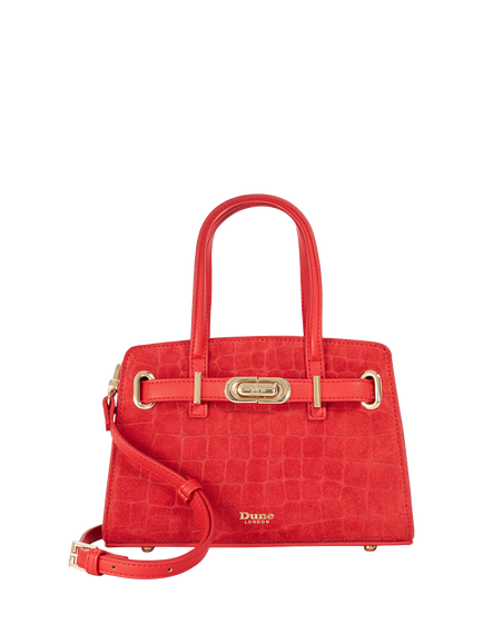 Dune London Dinkydefine Mini Belted Tote, Red, Red