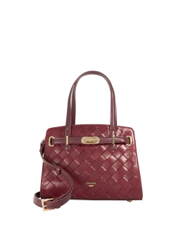 Dune London Dinidefine Woven Grab Bag, Burgundy, Burgundy-leather