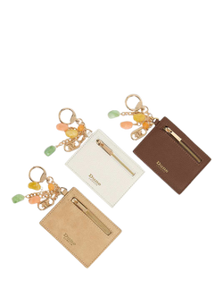 Dune London Klub Zip Up Coin Purse, Taupe - view 2, Taupe