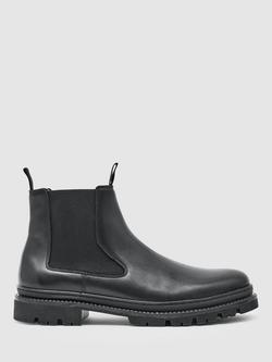 Reiss Huxley Leather Chelsea Boots, Black, Black