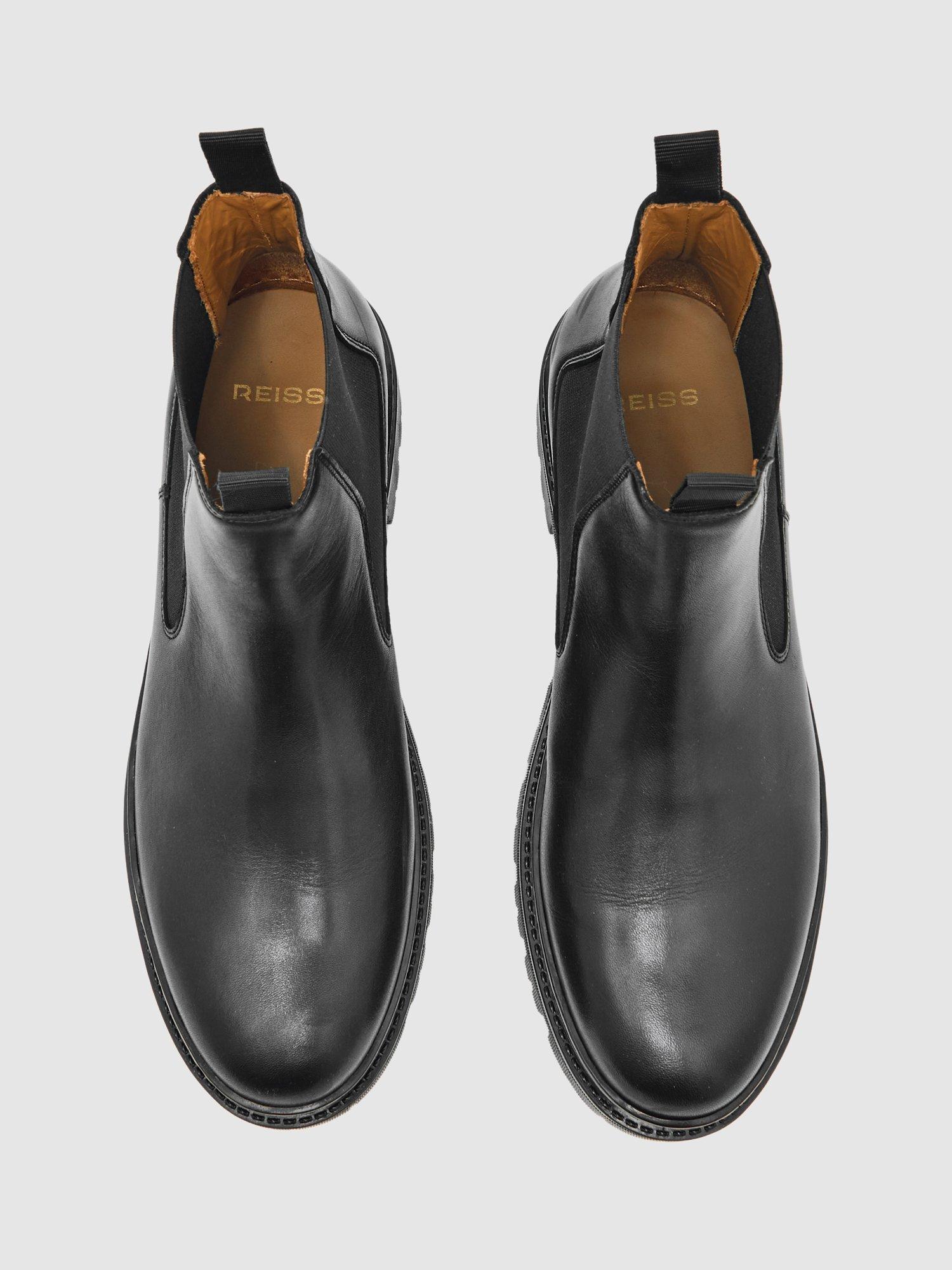 Product image 4 of 5, which shows Reiss Huxley Leather Chelsea Boots, Black, 7