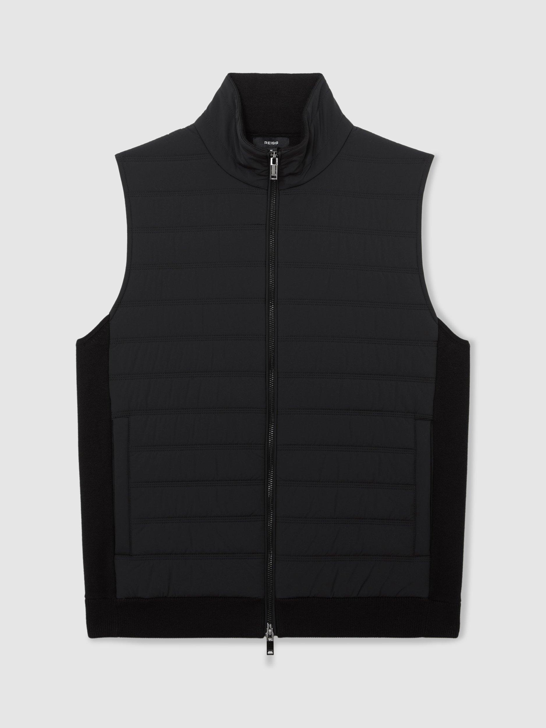 Product image 3 of 5, which shows Reiss Newford Padded Gilet, Black, XS