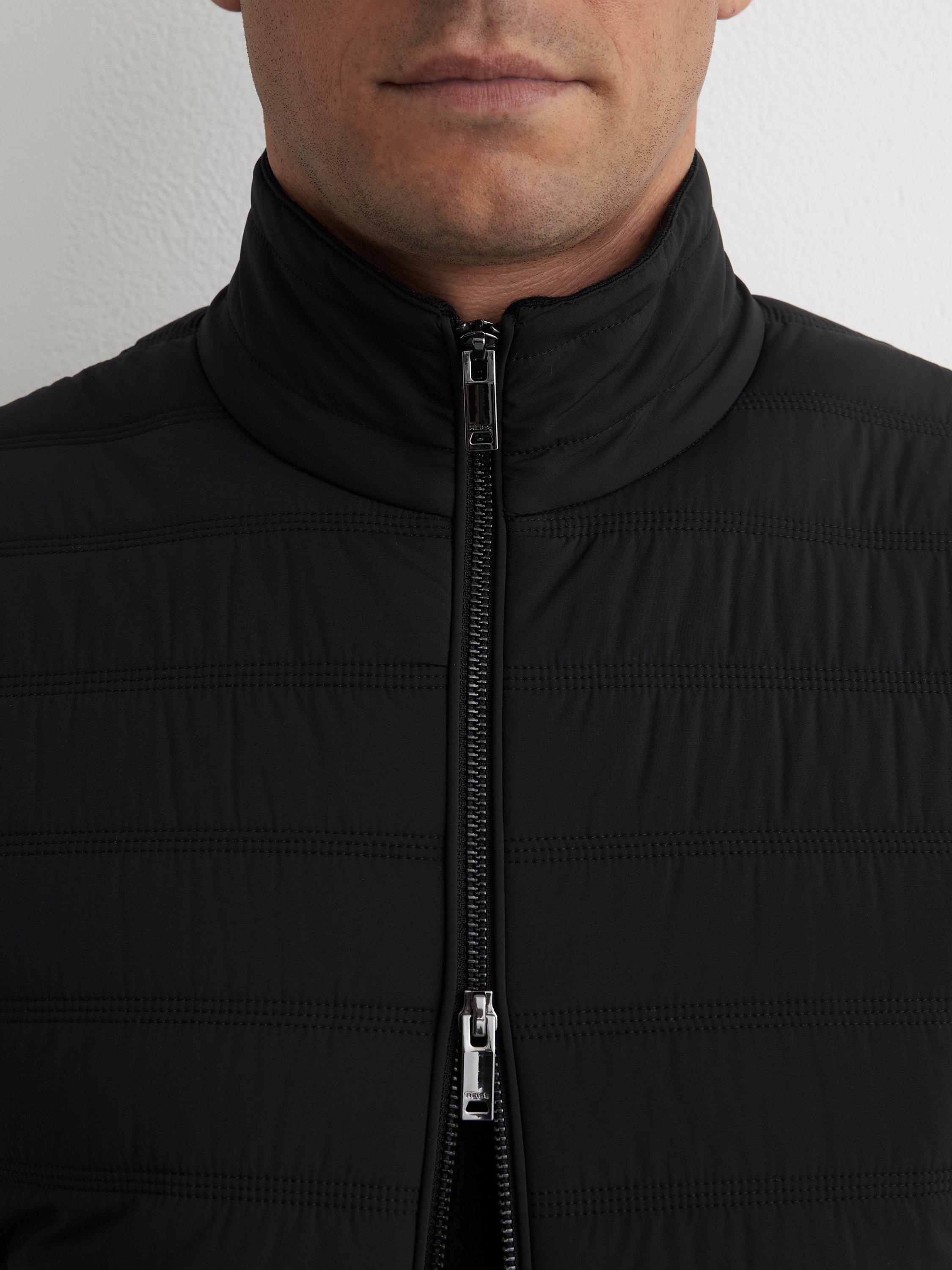 Product image 5 of 5, which shows Reiss Newford Padded Gilet, Black, XS