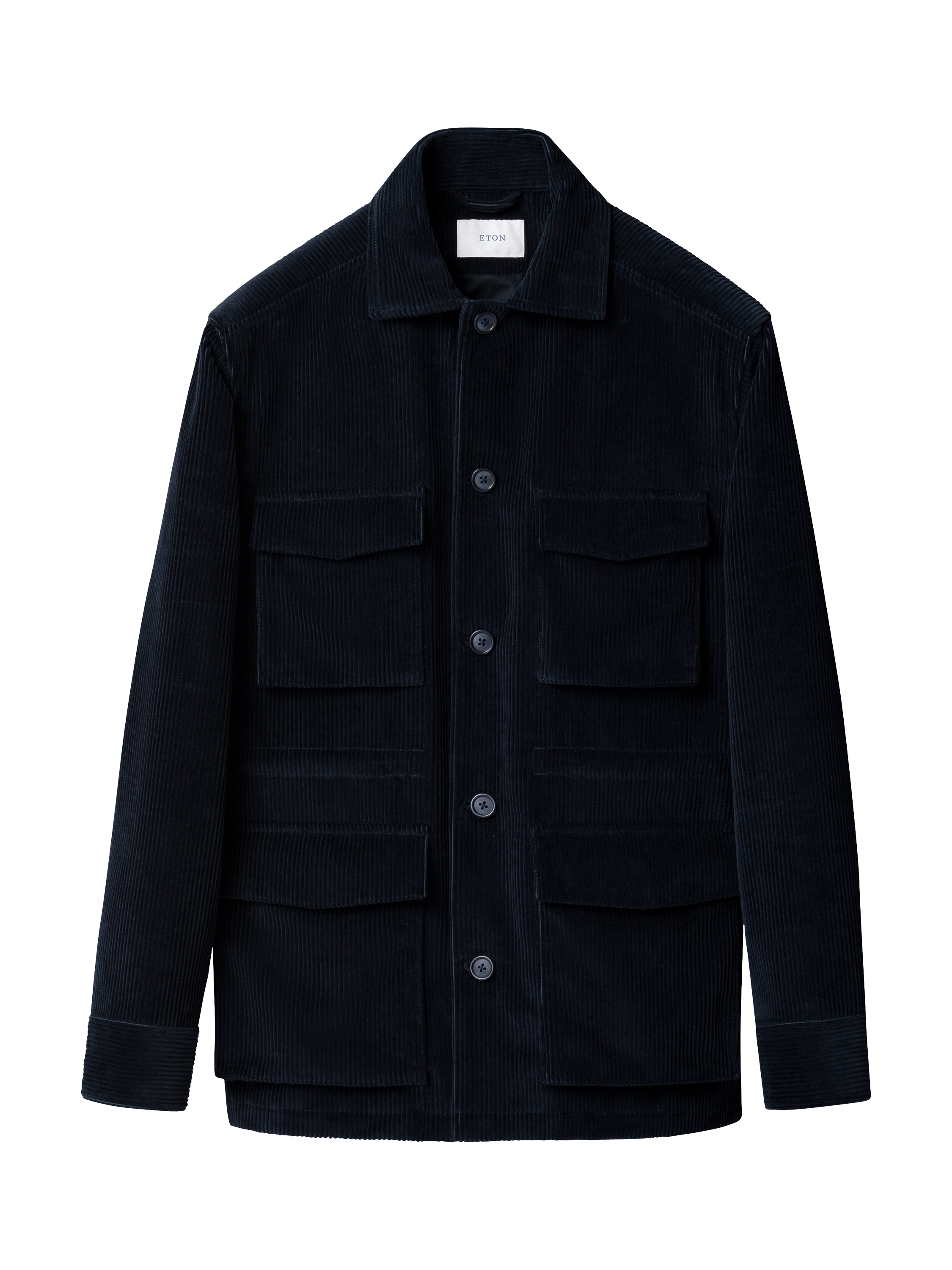 Product image 1 of 3, which shows Eton Wool Cashmere Blend Herringbone Chore Jacket, Navy Blue, S