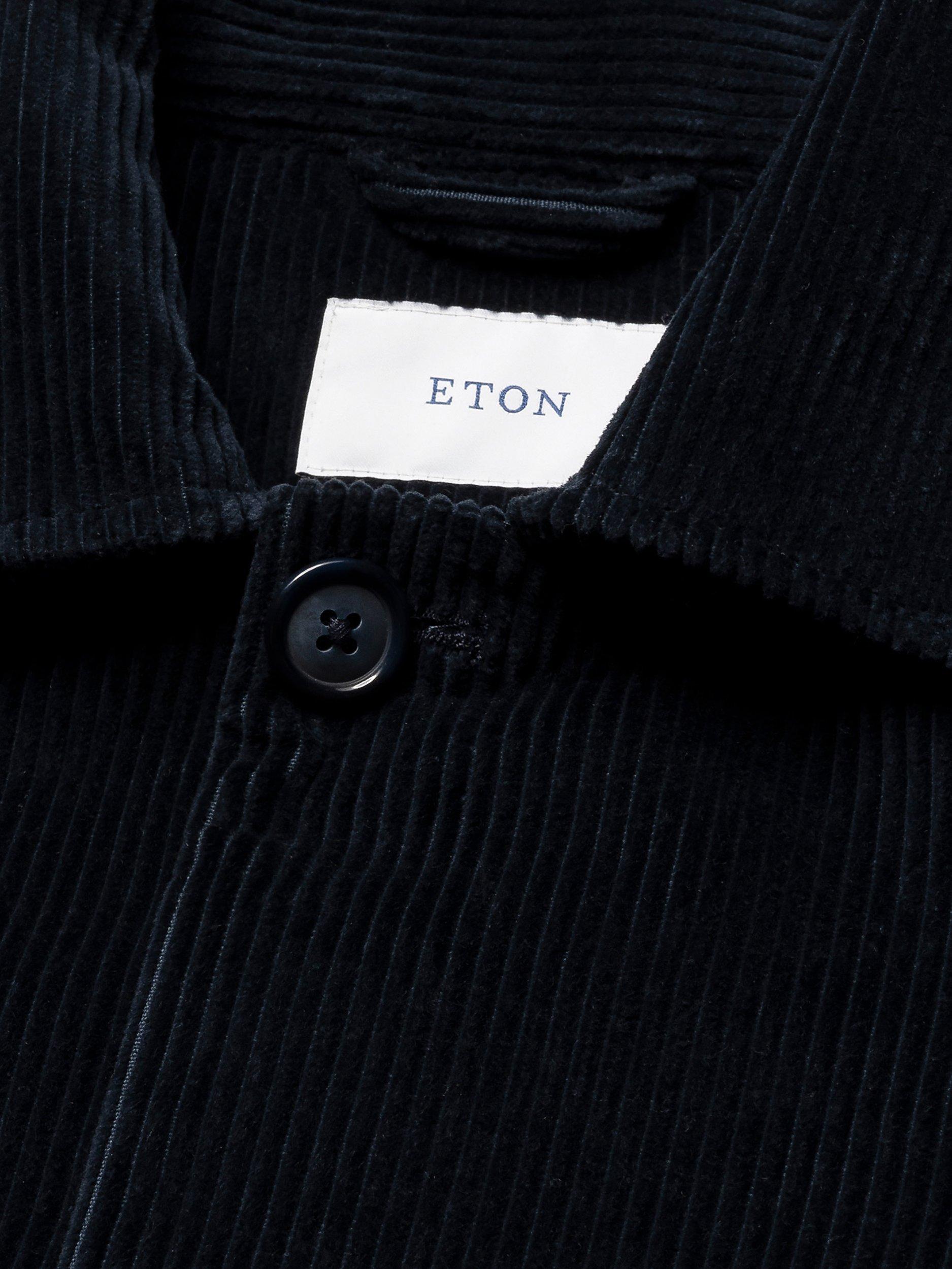 Product image 2 of 3, which shows Eton Wool Cashmere Blend Herringbone Chore Jacket, Navy Blue, S