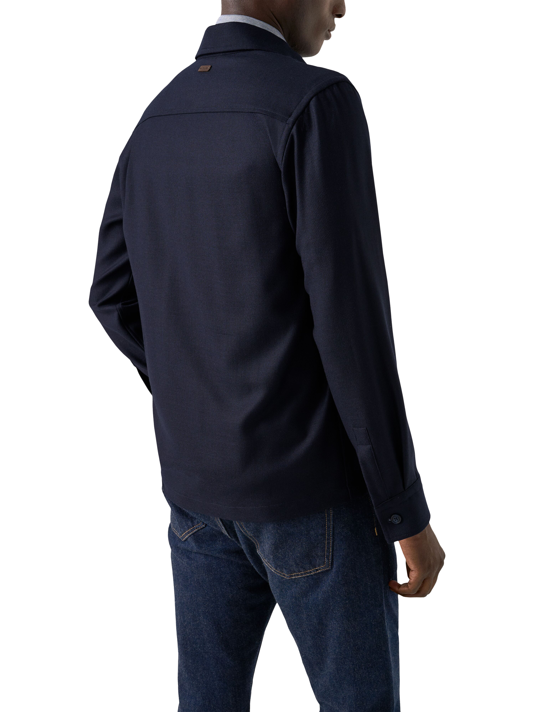 Product image 2 of 7, which shows Eton Wool Cashmere Blend Overshirt, Navy, S