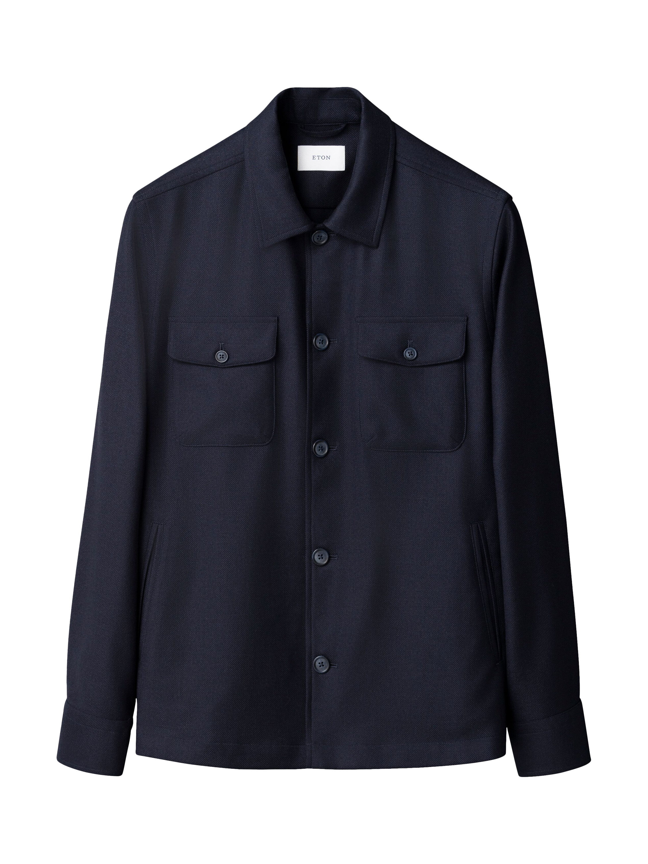 Product image 5 of 7, which shows Eton Wool Cashmere Blend Overshirt, Navy, S