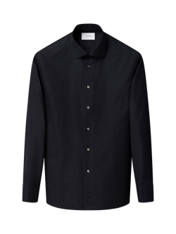 Eton Cotton Regular Fit Textured Dobby Weave Dogtooth Shirt, Black, Black