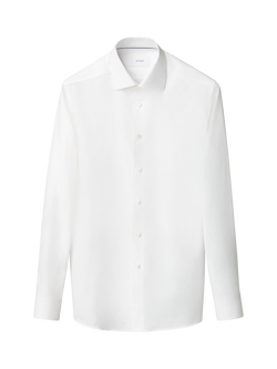 Eton Cotton Regular Fit Textured Dobby Weave Evening Shirt, White, White