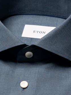 Eton Supima Cotton Regular Fit Wrinkle-Resistant Flannel Shirt, Dark Blue - view 2, Dark Blue
