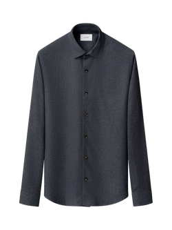 Eton Cotton Regular Fit Flannel Shirt, Dark Blue, Dark Blue