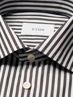 Eton Cotton Regular Fit Wrinkle-Resistant Bengal Stripe Shirt, Dark Grey - view 2, Dark Grey