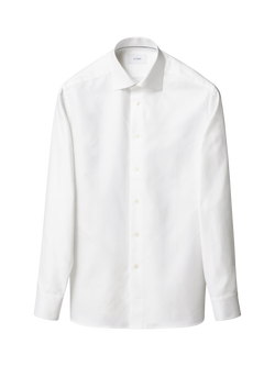 Eton Cotton Regular Fit Wrinkle-Resistant Textured Shirt, White, White