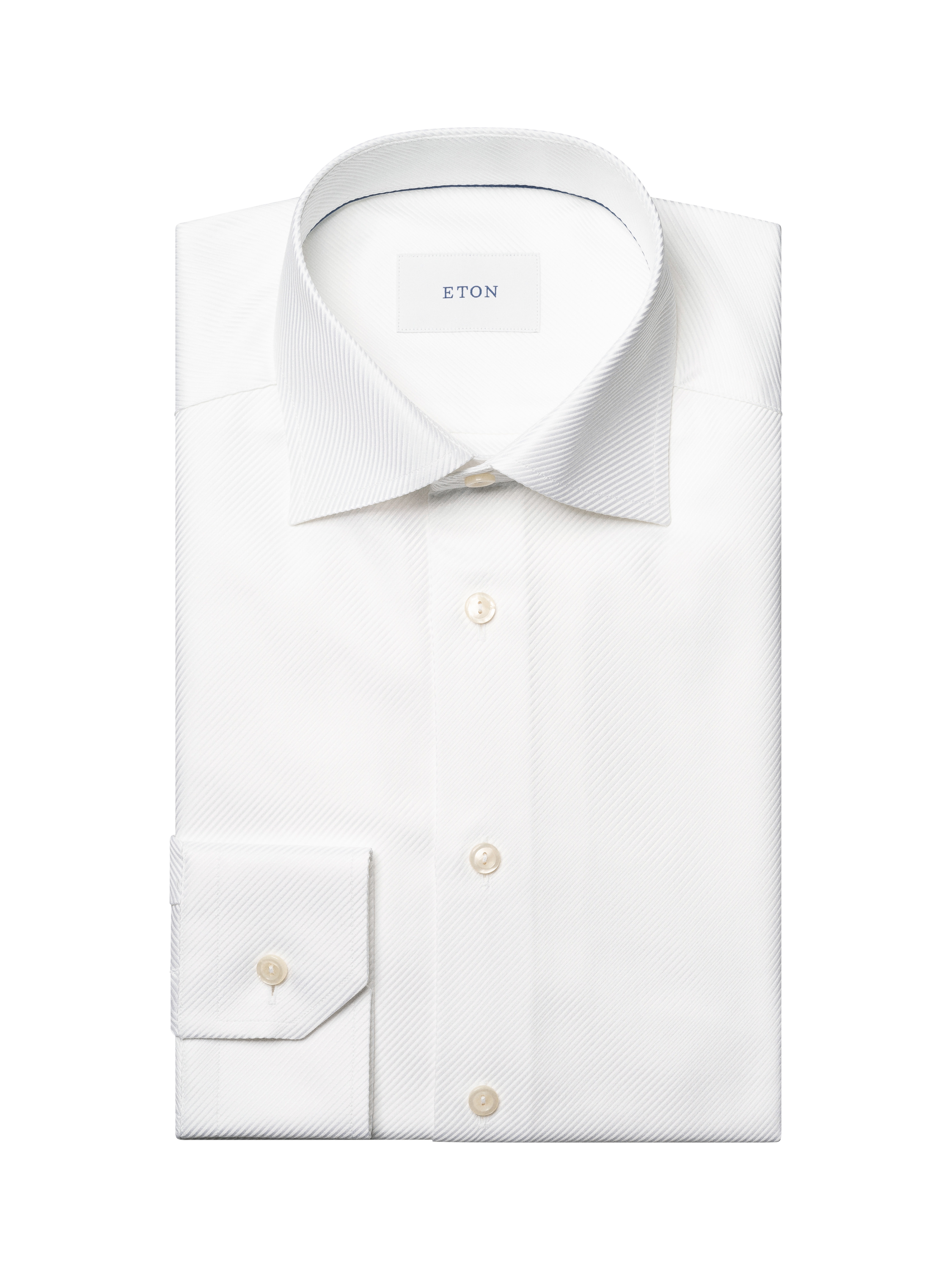 Product image 4 of 4, which shows Eton Cotton Regular Fit Wrinkle-Resistant Textured Shirt, White, 14.5