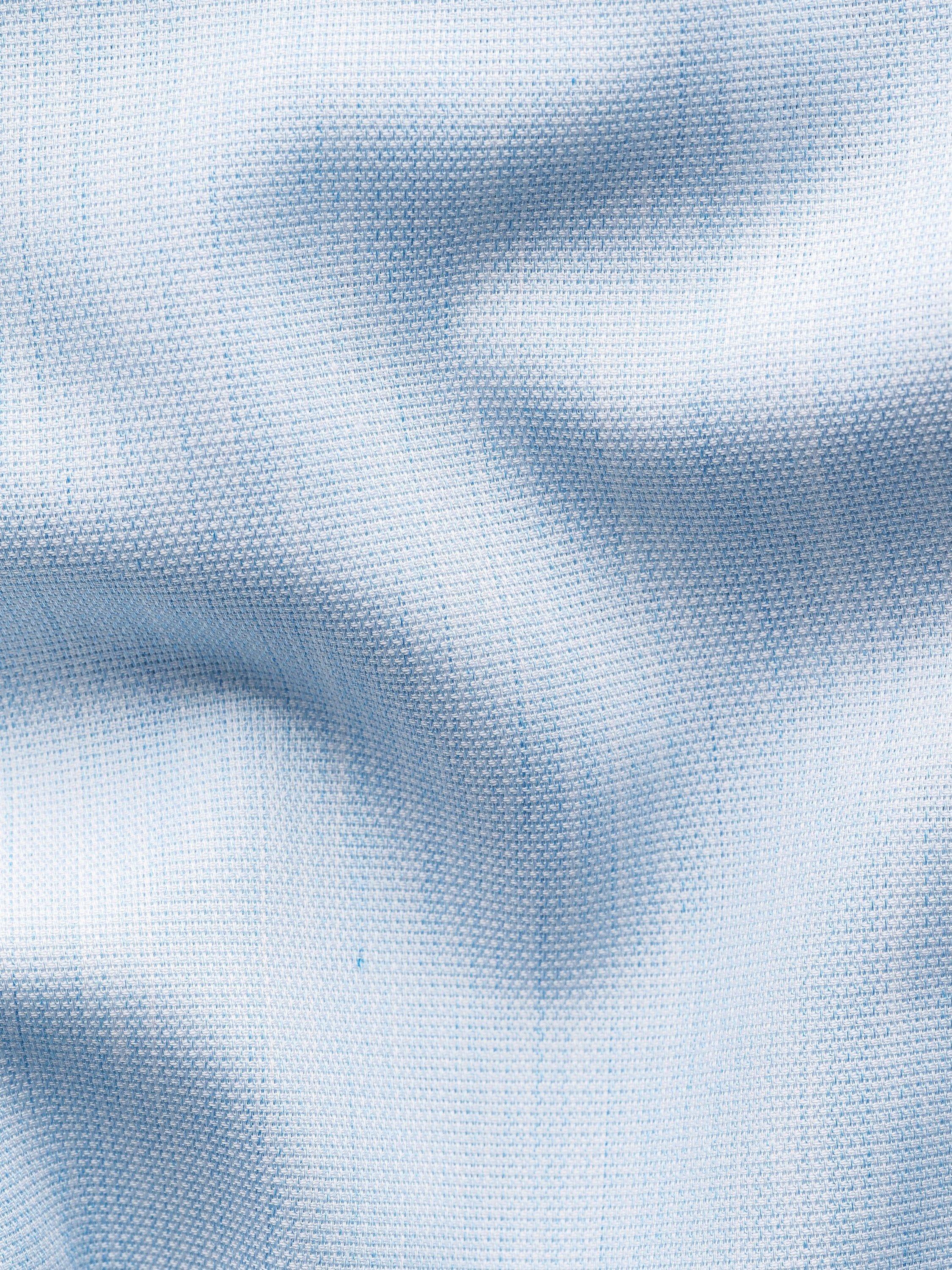 Product image 7 of 8, which shows Eton Cotton Regular Fit Diagonal Textured Shirt, Light Blue, 14.5