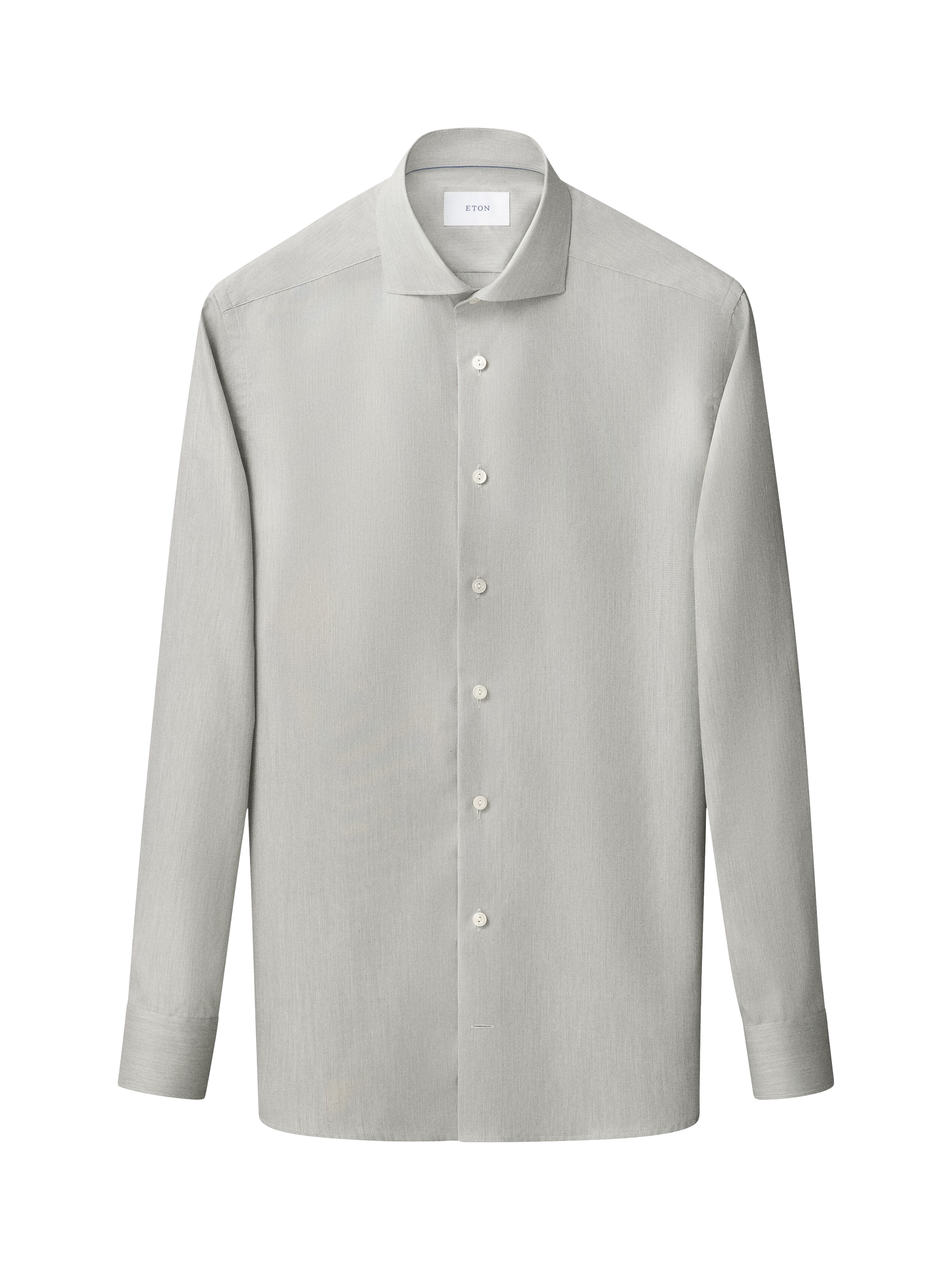 Product image 5 of 8, which shows Eton Cotton Regular Fit Diagonal Textured Shirt, Green, 15