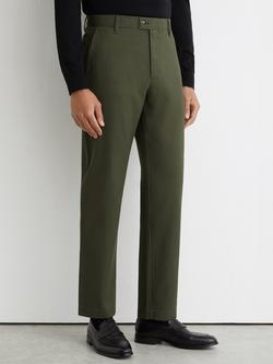 Reiss Dobby Pique Cotton Chinos, Khaki, Khaki