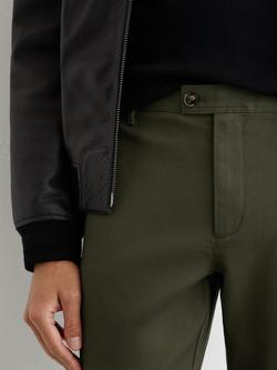 Reiss Dobby Pique Cotton Chinos, Khaki - view 2, Khaki