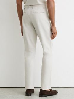 Reiss Straight Leg Cotton Chinos - view 2, Off White
