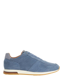 Dune London Trilogy Suede Runner Trainers, Blue, Blue