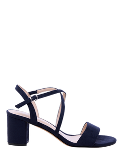 Paradox London Honeysilk Wide Fit Block Heel Strappy Sandals, Navy