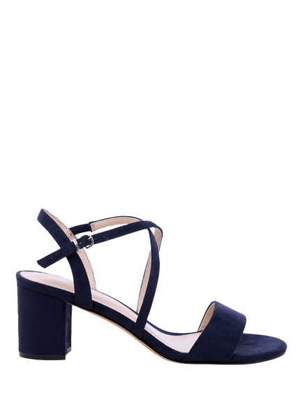 Paradox London Honeysilk Wide Fit Block Heel Strappy Sandals, Navy