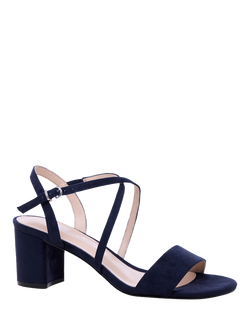 Paradox London Honeysilk Wide Fit Block Heel Strappy Sandals - view 2, Navy