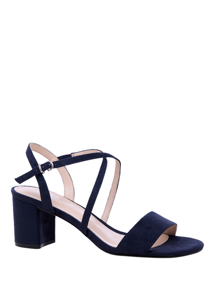 Paradox London Honeysilk Wide Fit Block Heel Strappy Sandals - view 2, Navy