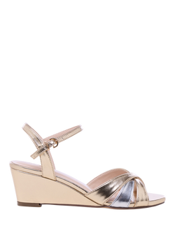 Paradox London Joelle Wedge Heel Strappy Sandals, Champagne
