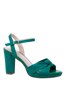 Paradox London Lani Block Heel Platform Sandals, Emerald Green - view 2, Emerald Green