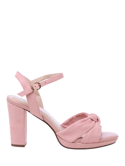 Paradox London Lani Block Heel Platform Sandals, Emerald Green, Blush