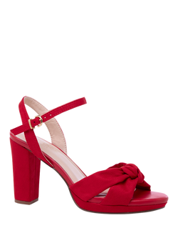Paradox London Lani Block Heel Platform Sandals, Emerald Green - view 2, Red