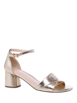 Paradox London Maxine Block Heel Sandals, Champagne - view 2, Champagne