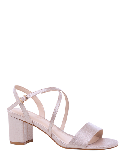 Paradox London Honeysilk Wide Fit Block Heel Strappy Sandals, Blush - view 2, Blush
