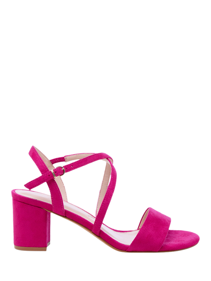 Paradox London Honeysilk Wide Fit Block Heel Strappy Sandals, Fuchsia, Fuchsia