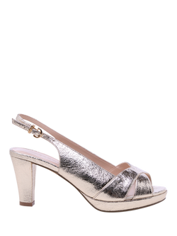 Paradox London Niara Wide Fit Block Heel Platform Sandals, Champagne, Champagne