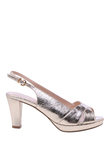 Paradox London Niara Wide Fit Block Heel Platform Sandals, Champagne, Champagne