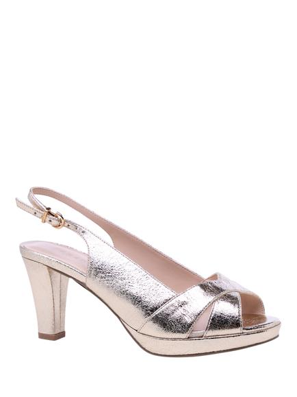 Paradox London Niara Wide Fit Block Heel Platform Sandals, Champagne - view 2, Champagne