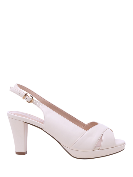 Paradox London Niara Wide Fit Block Heel Platform Sandals, Cream