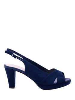 Paradox London Niara Wide Fit Block Heel Platform Sandals, Navy, Navy