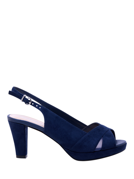 Paradox London Niara Wide Fit Block Heel Platform Sandals, Navy, Navy