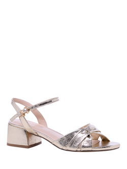 Paradox London Nirvani Wide Fit Block Heel Platform Sandals - view 2, Champagne