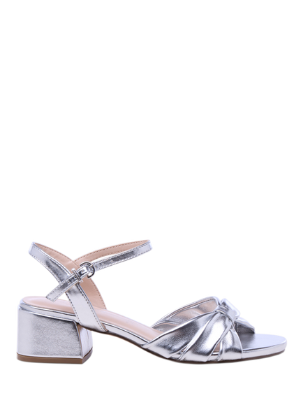 Paradox London Nirvani Wide Fit Block Heel Platform Sandals, Silver