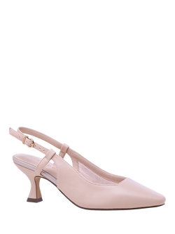 Paradox London Fervora Wide Fit Slingback Court Shoes, Nude - view 2, Nude