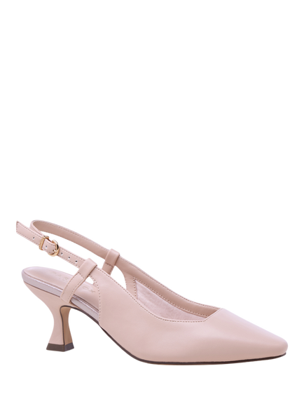 Paradox London Fervora Wide Fit Slingback Court Shoes, Nude - view 2, Nude