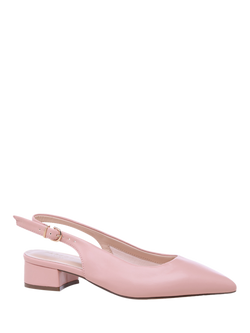 Paradox London Fiorenza Wide Fit Block Heel Court Shoes - view 2, Blush