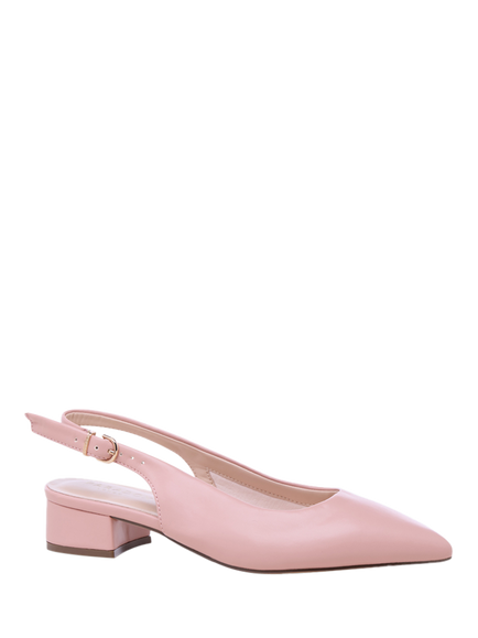 Paradox London Fiorenza Wide Fit Block Heel Court Shoes - view 2, Blush