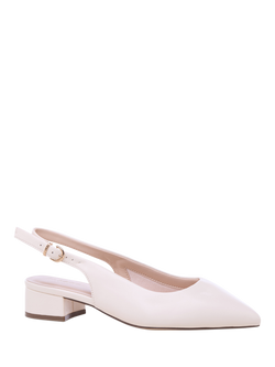 Paradox London Fiorenza Wide Fit Block Heel Court Shoes - view 2, Cream