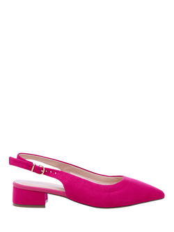 Paradox London Fiorenza Wide Fit Block Heel Court Shoes, Fuchsia, Fuchsia