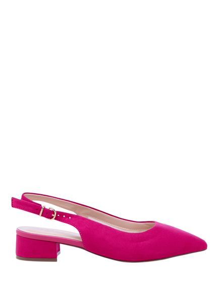 Paradox London Fiorenza Wide Fit Block Heel Court Shoes, Fuchsia, Fuchsia